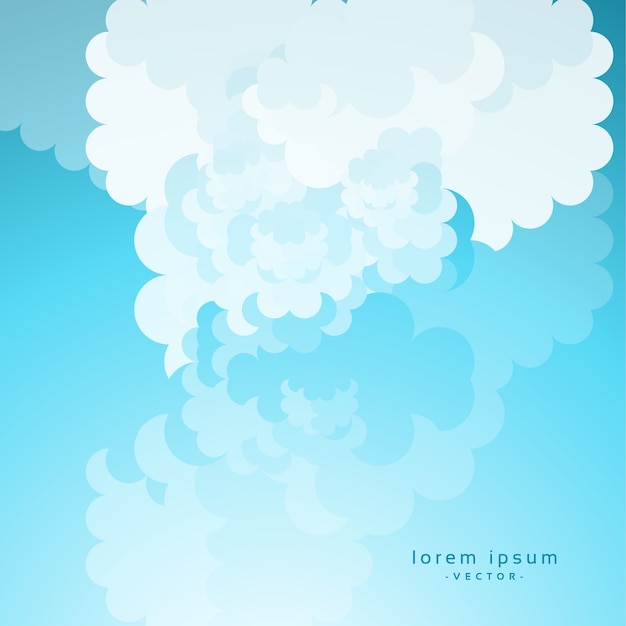 Cartoon cloud on blue sky background