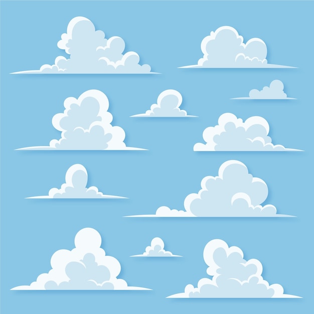 Vector cartoon cloud collection