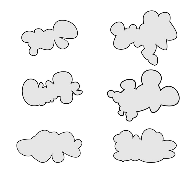 Vector cartoon cloud shape icon set