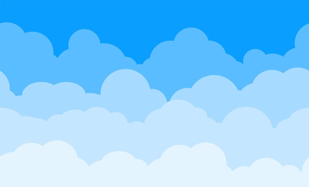 Vector cartoon cloud sky background.