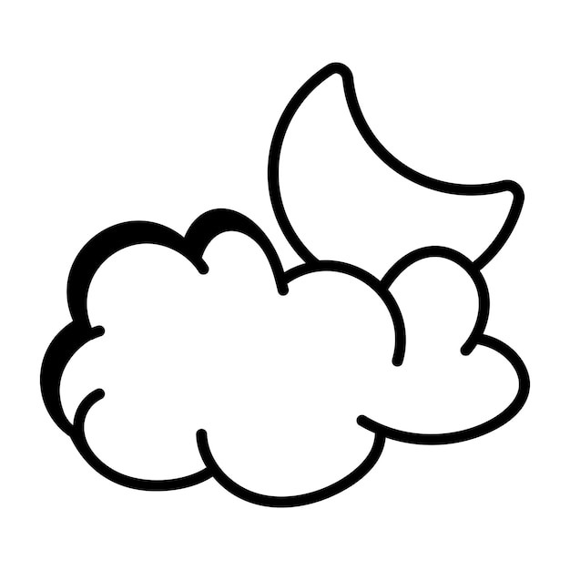 Vector a cartoon cloud with a tail in the shape of a fish