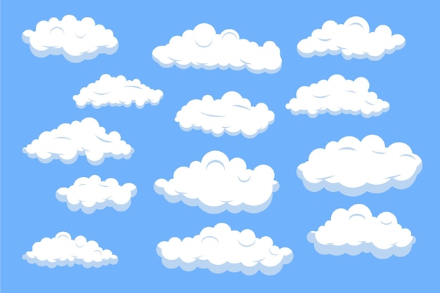 Cartoon clouds collection illustration