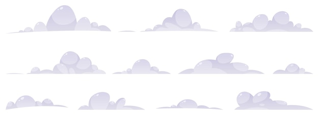 Вектор Векторная иллюстрация коллекции мультяшных облаков на белом фоне