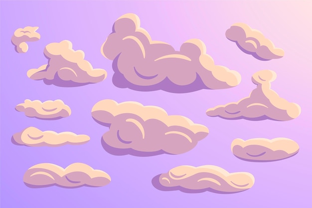 Free Vector | Cartoon clouds collection