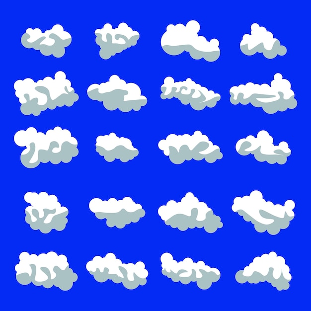 Cartoon clouds icon ellements illustration vector 2