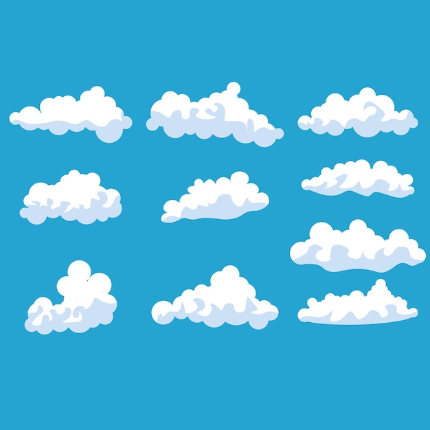 Cartoon clouds icon ellements illustration vector new