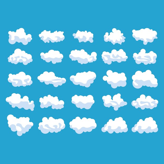 Vector cartoon clouds modern icon ellements illustration vector new