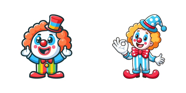 Cartoon clown icon Vector illustration