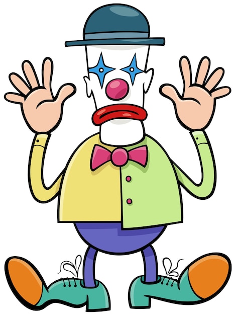 Cartoon clown or mime comic character