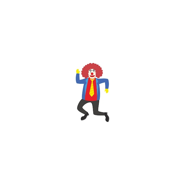 Vector a cartoon of a clown with a red clown on his back