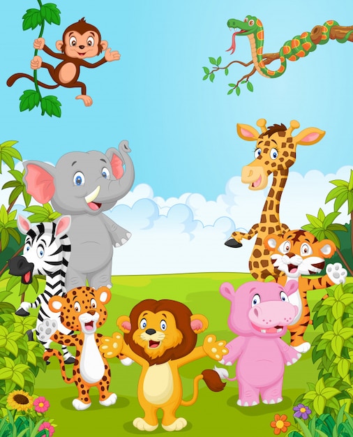 Cartoon collection happy animal