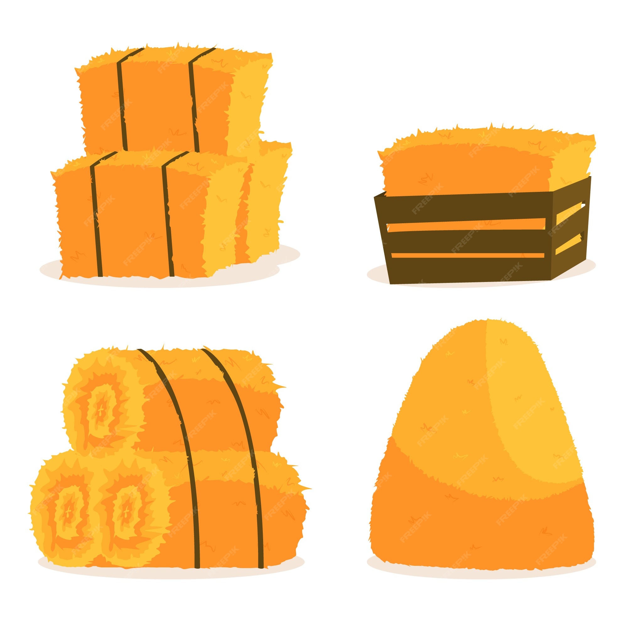 Premium Vector | Cartoon color bale of hay icon Premium Vector | Cartoon color bale of hay icon