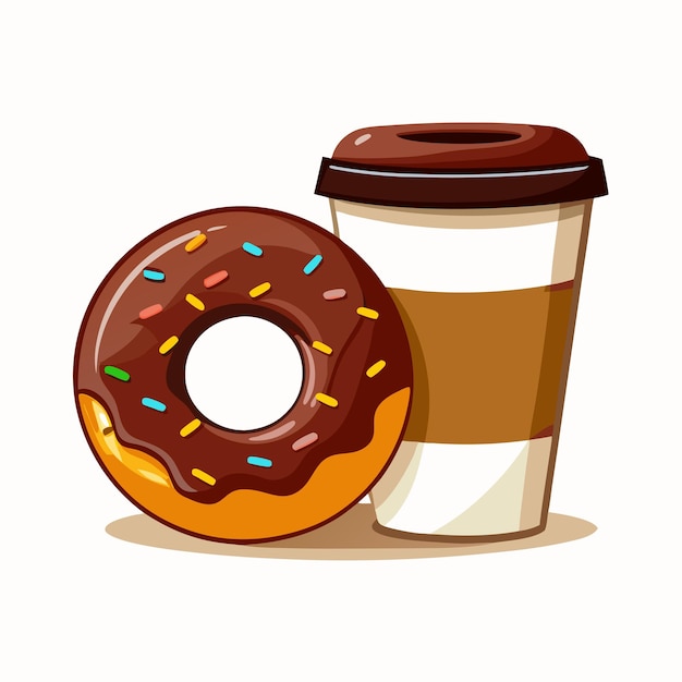 カートゥーン カラフル チョコレート ドーナツ 紙 コーヒーカップ