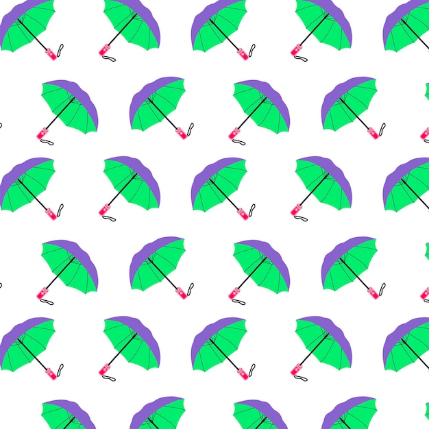 Мультяшный красочный зонт векторная графическая иллюстрация Бесшовный зонт с автоматическим открытием