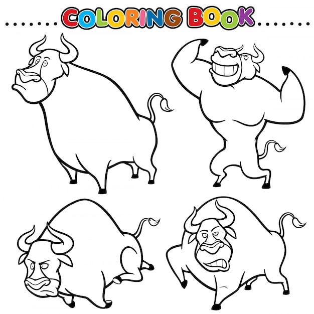 Cartoon Coloring Book - Bull