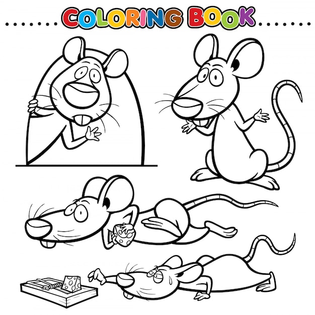 Libro da colorare di cartoni animati - ratto