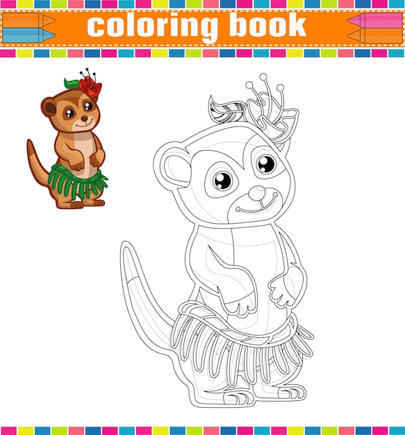 Vettore immagini da colorare dei cartoni animati per bambini