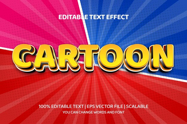 Cartoon comic 3d style Editable text effect