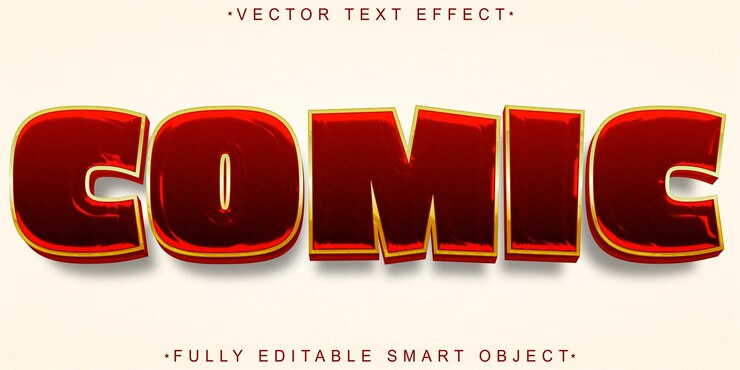 Vector cartoon comic book vector editable text effect template