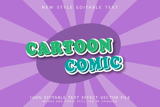 Cartoon comic editable text effect emboss cartoon style