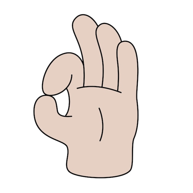 Vector cartoon comic hand gesture gesturing human arms in doodle style hand pose