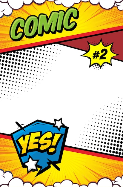 cartoon comic magazine cover design template