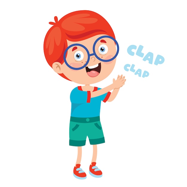 Cartoon concept of clapping hands