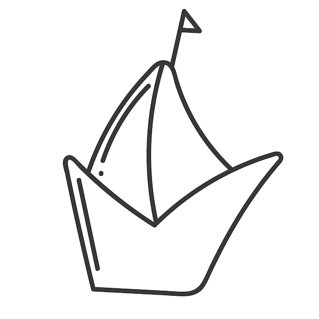 Cartoon concept logotype paper boat  cute cartoon concept logotype paper boat