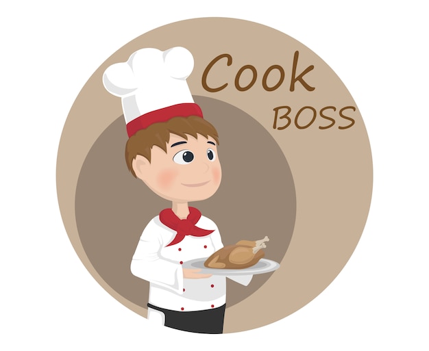 Cartoon cook chief character icon