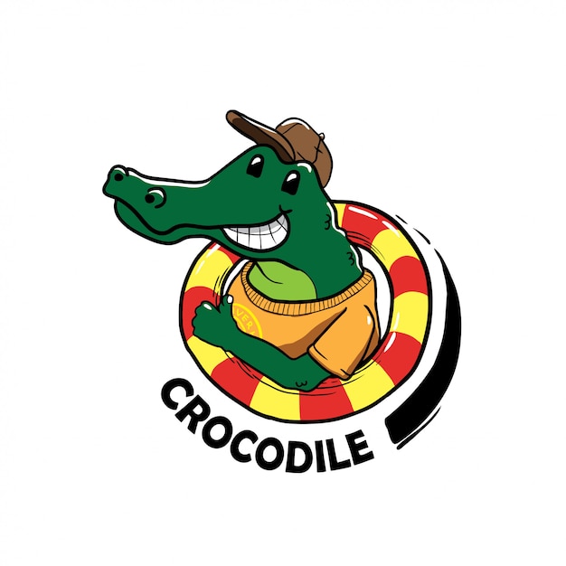 Vector cartoon corcodile smile