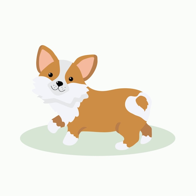 Cartoon Corgi-hond Vrolijk schattig puppy huisdier in een kraag Vector