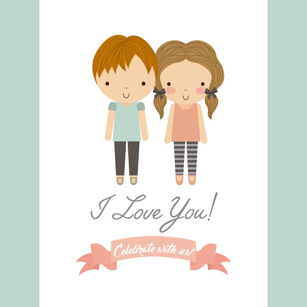 Vector cartoon couple icon