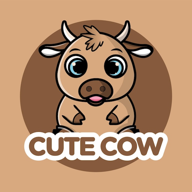 Vettore una mucca cartone animato cute mucca mucca adorabile mascotte di mucca mascotte di mucca carina