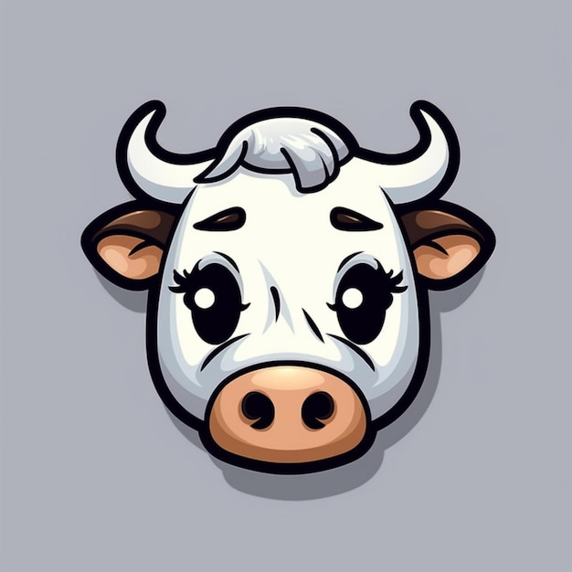 Cartoon Cow face clipart Vector Design