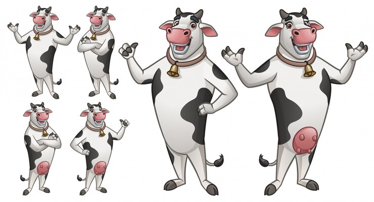 Vector cartoon cow mascot