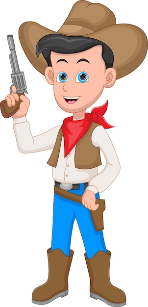 cartoon cowboy met pistool