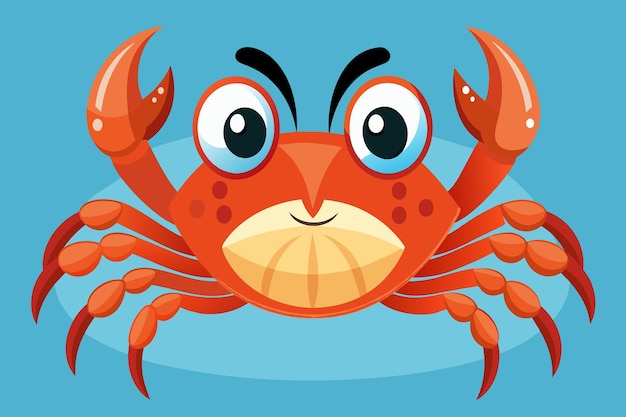 A cartoon crab with big eyes and a big smile