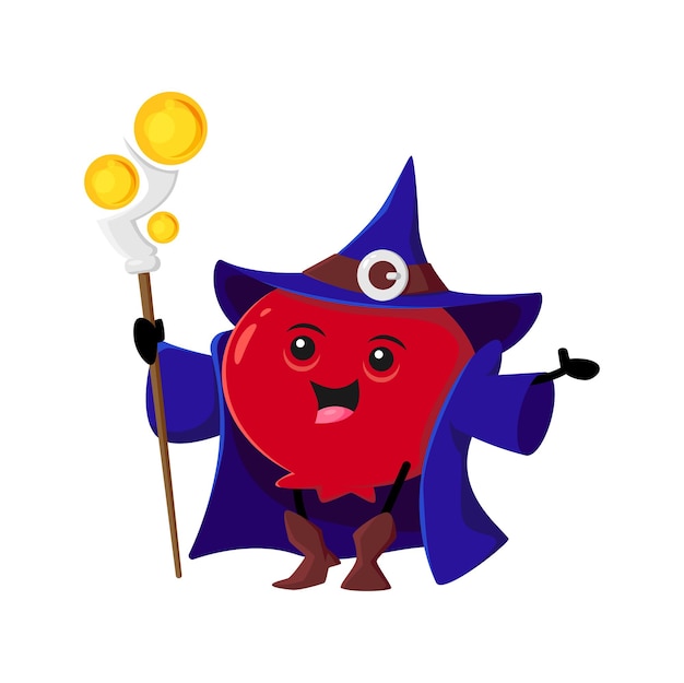 Vector cartoon cranberry wizard or magician character