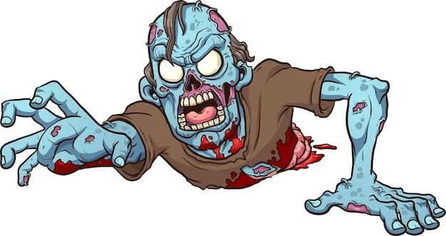 Cartoon crawling zombie