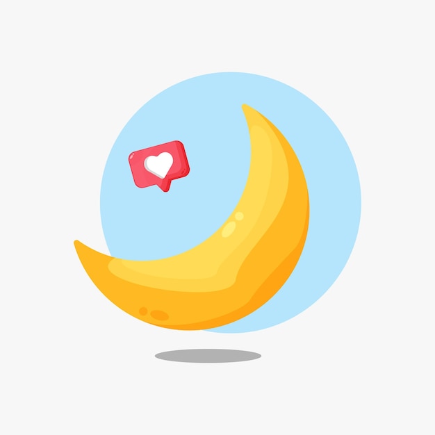 Cartoon crescent icon design