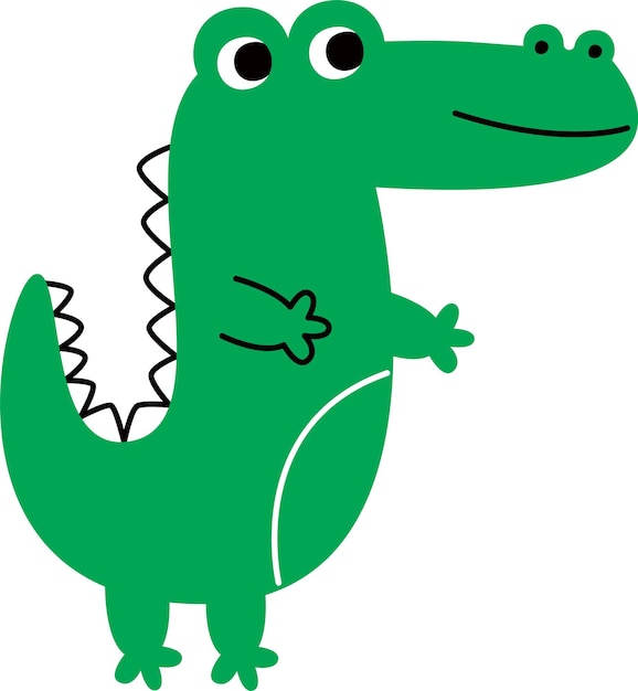 Vector cartoon crocodile animal