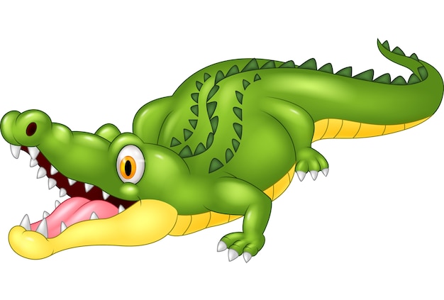 Vector cartoon crocodile happy