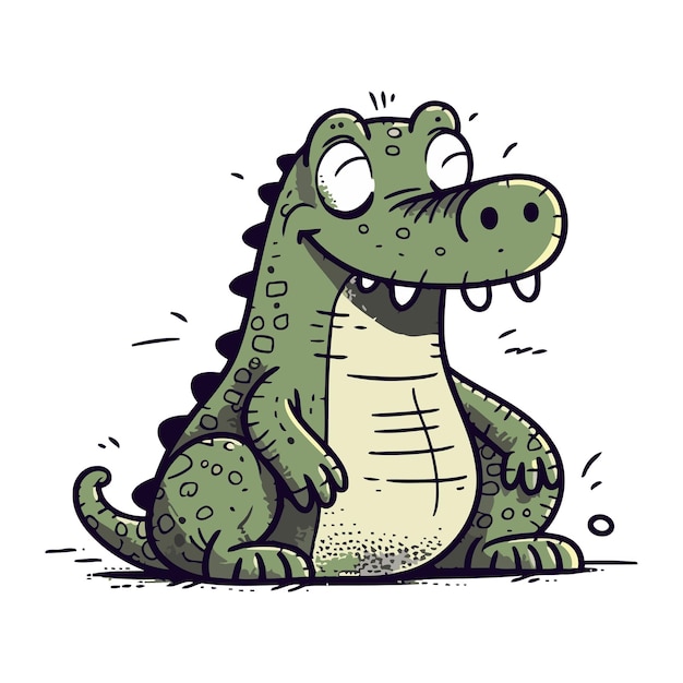 Vector cartoon crocodile vector illustration of a funny crocodile