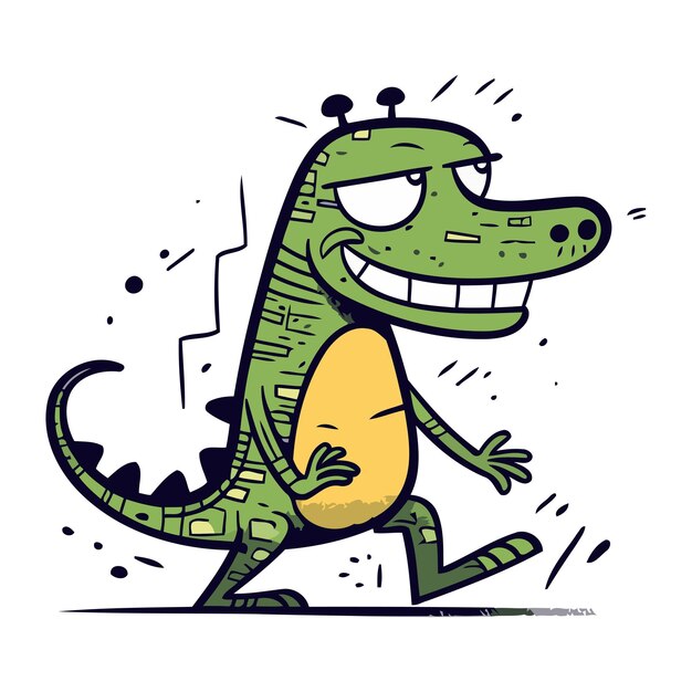 Vector cartoon crocodile vector illustration of a funny crocodile