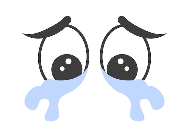 Cartoon crying Eyes Vector illustration