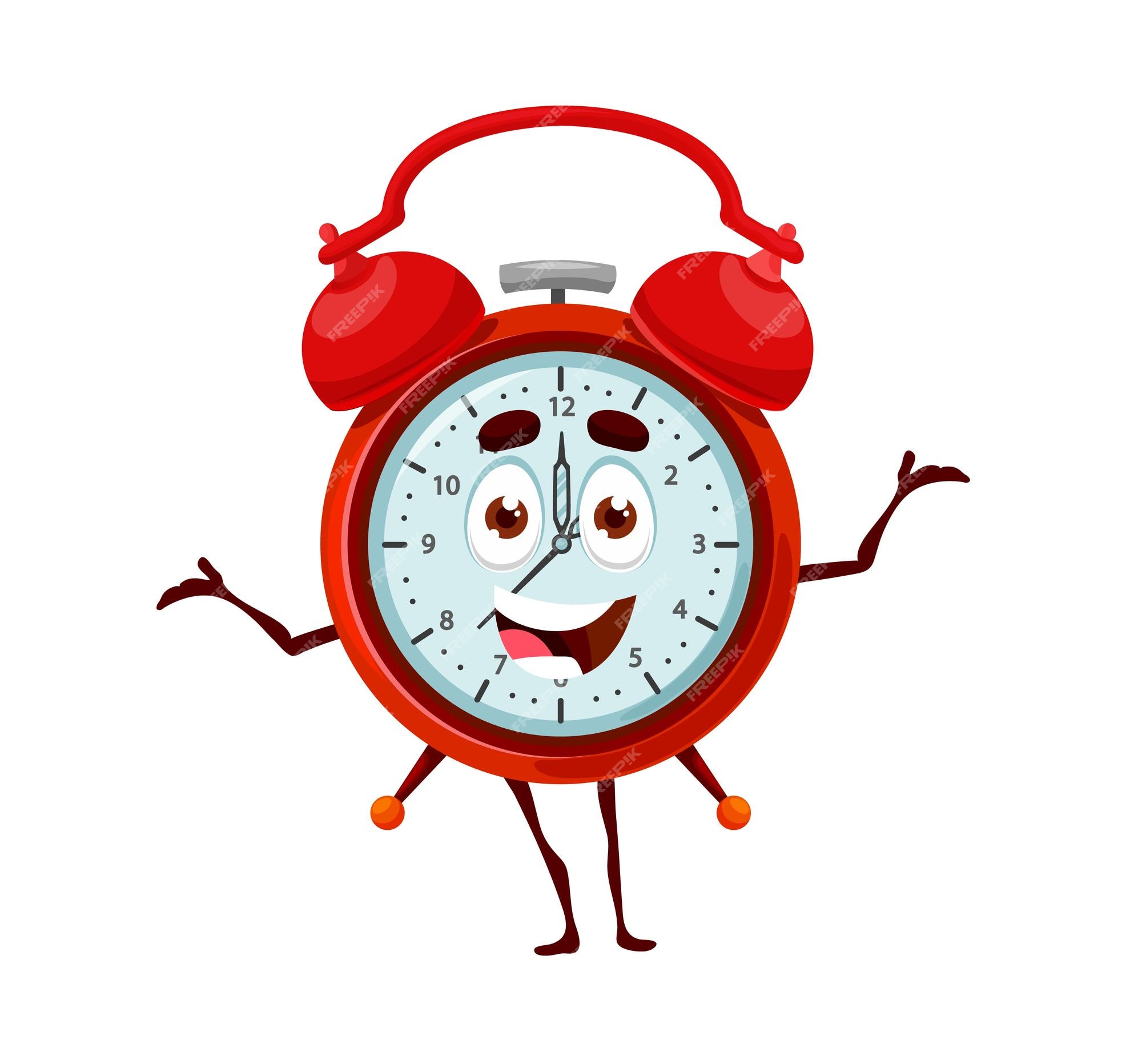 Premium Vector | Cartoon cute alarm clock character funny watch