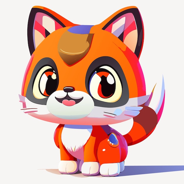 Vector cartoon cute animal kitty cat character for kids vector illustration