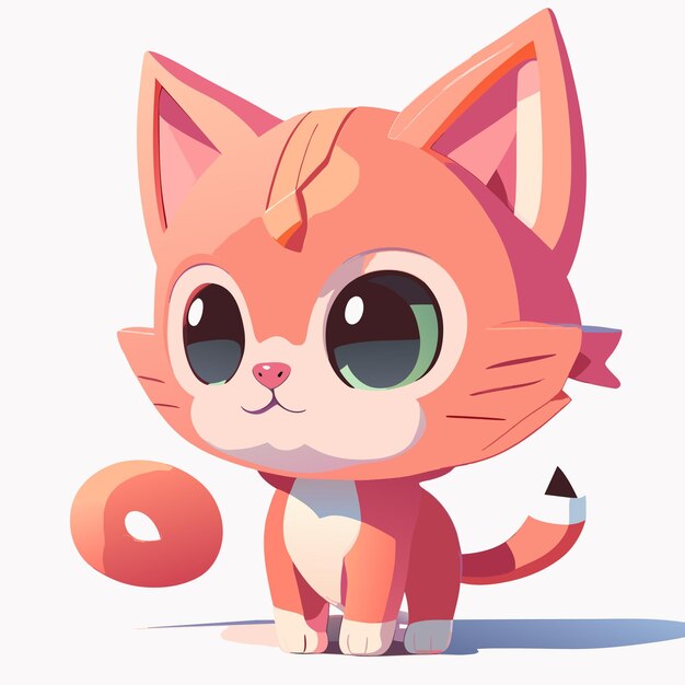 Cartoon cute animal kitty cat character for kids vector illustration