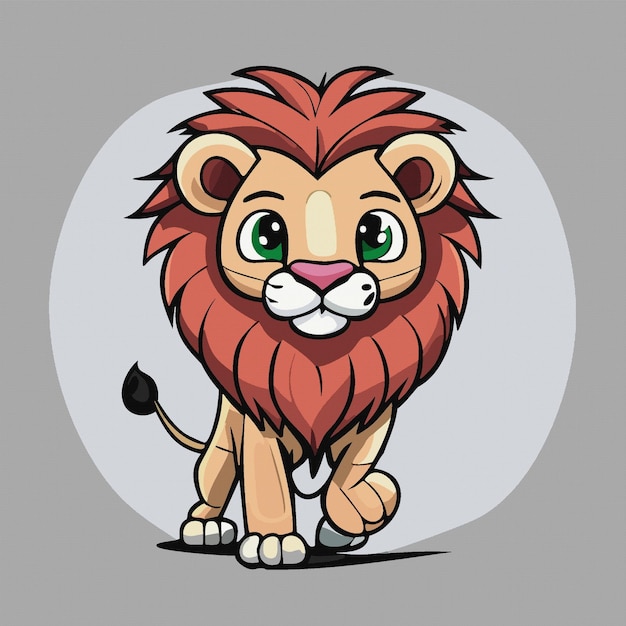 Vector cartoon cute baby lion illustration vector