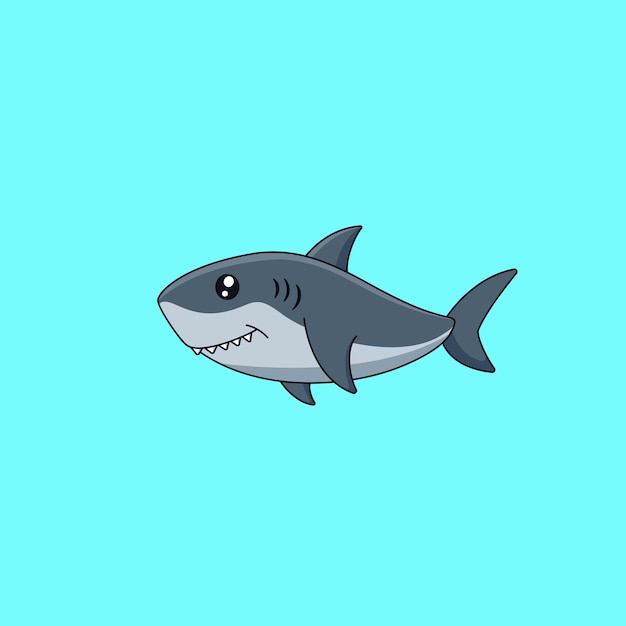 Cute Baby Vivid Shark Cartoon Stock Vector - Illustration of cartoon,  greeting: 252499169